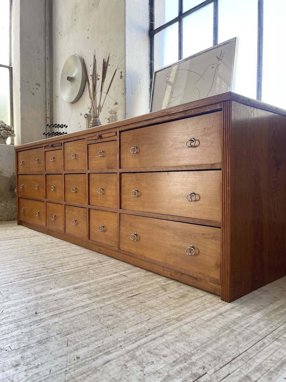 XXL golden oak craft furniture from the 50s