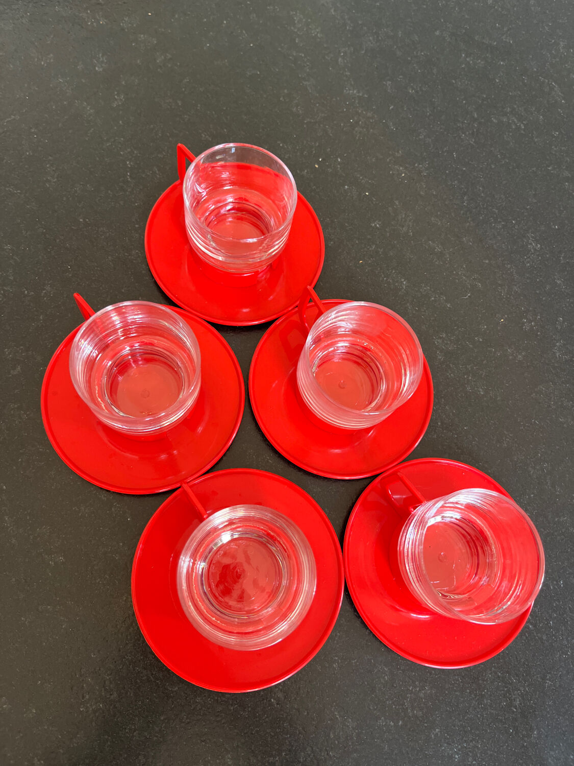 Set of 5 cups and under cups Moulinex