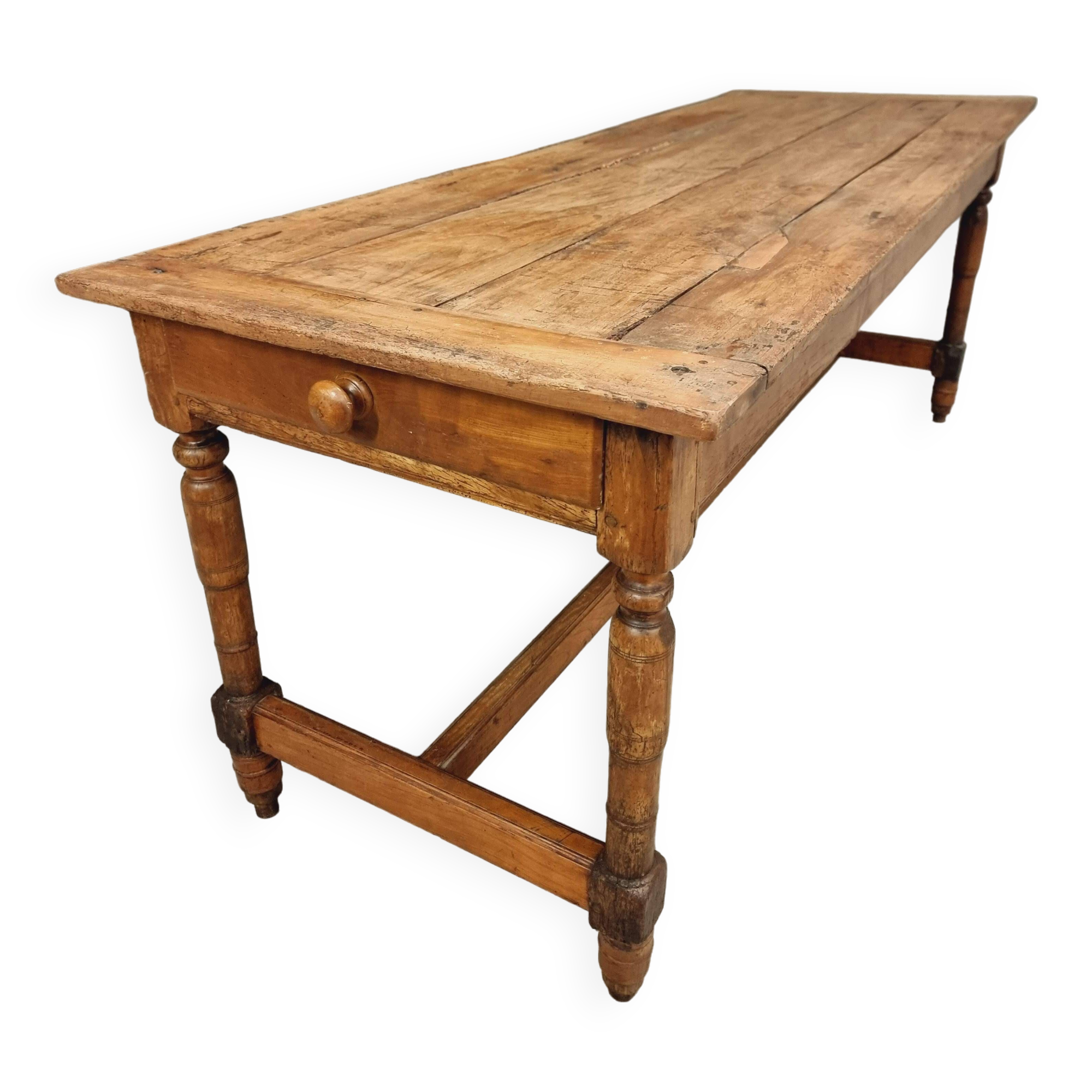 Antique French table farm dining table 19th century 73 x 201 cm