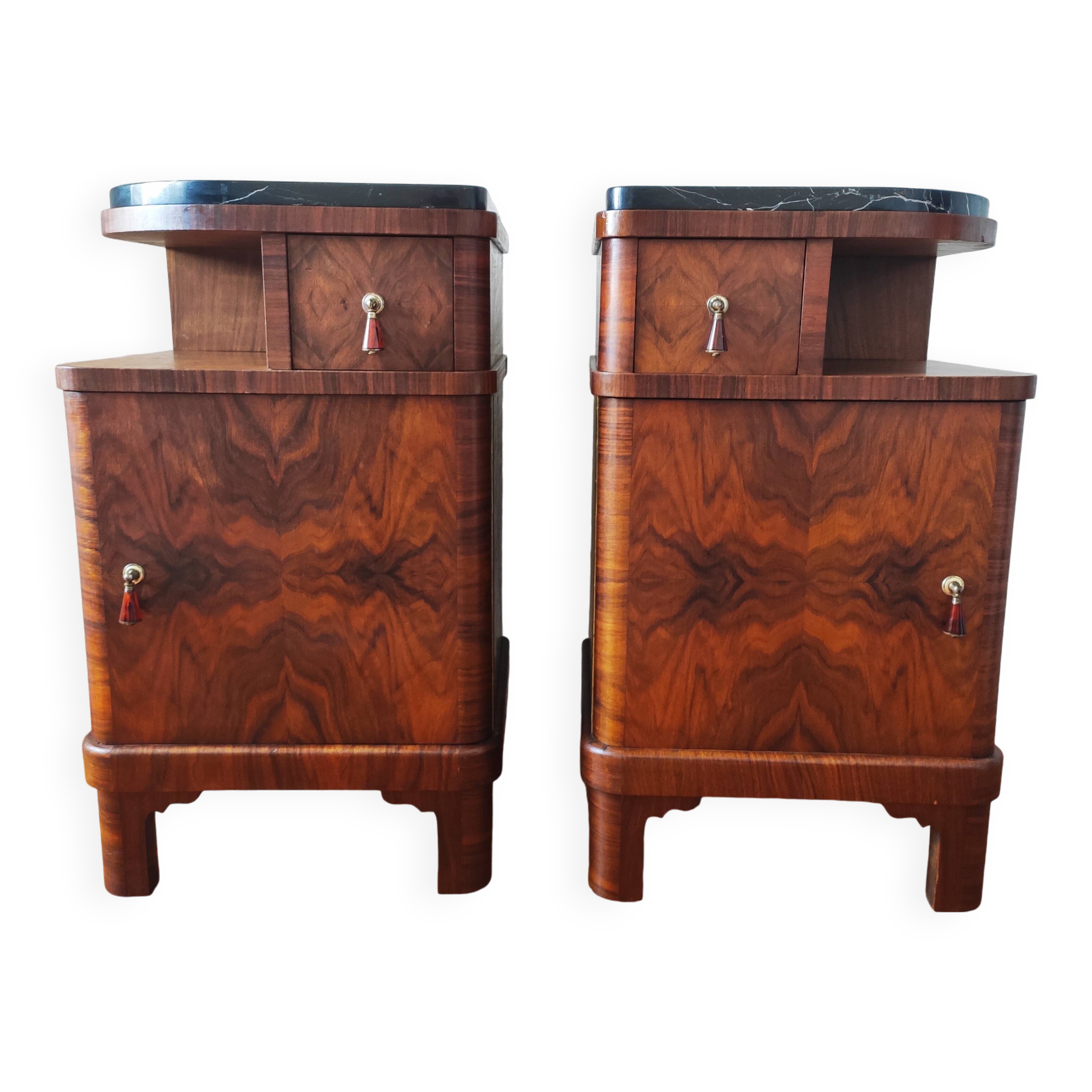 Pair of art deco bedside tables