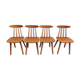 4 chaises scandinaves des années 60