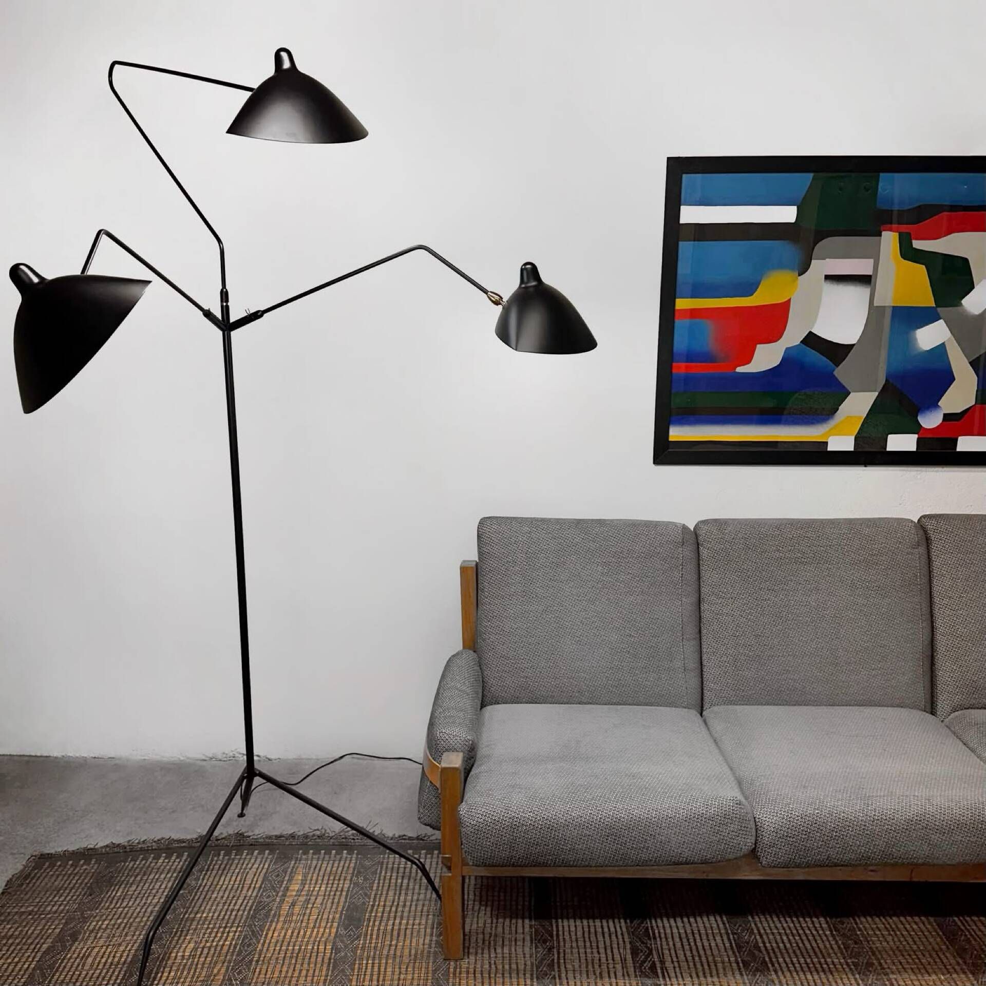Authentique lampadaire par Serge Mouille