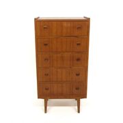 Commode scandinave "tallboy" en teck, Danemark, 1960