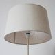 Vintage Scandinavian floor lamp in wood and gold brass — Beige lampshade