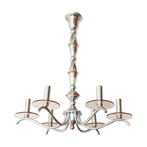 Lustre art déco vintage 1930 chrome