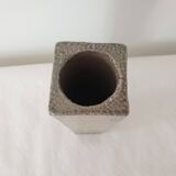 Square stoneware ceramic vase signed Jean Claude Monange