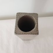 Vase carré en céramique grès signé Jean Claude Monange