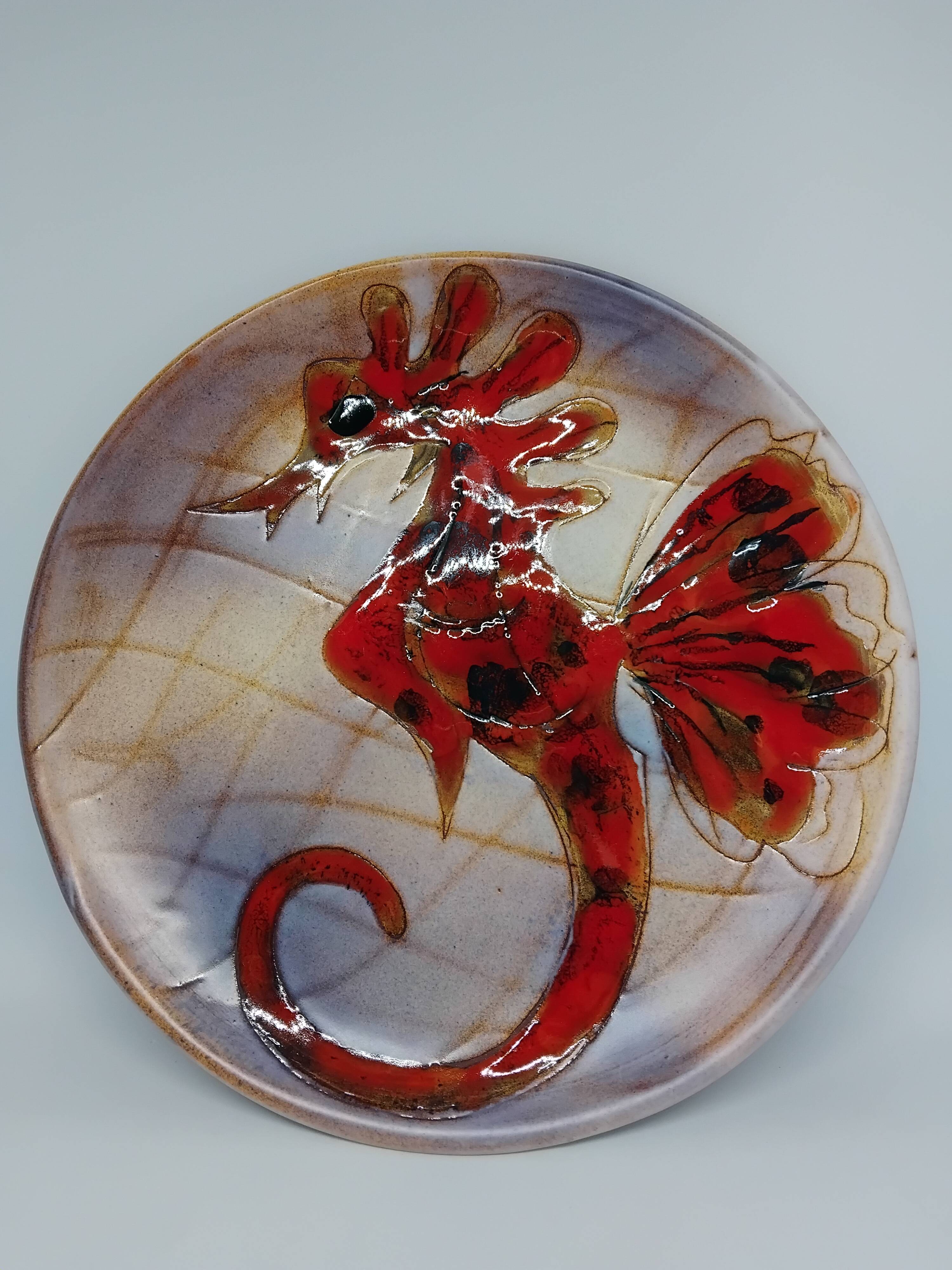 Assiette vintage année 60’. Monique Brenner / Vallauris.