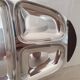 Plateau inox 18/10 poignées en bois multi compartiment Vintage