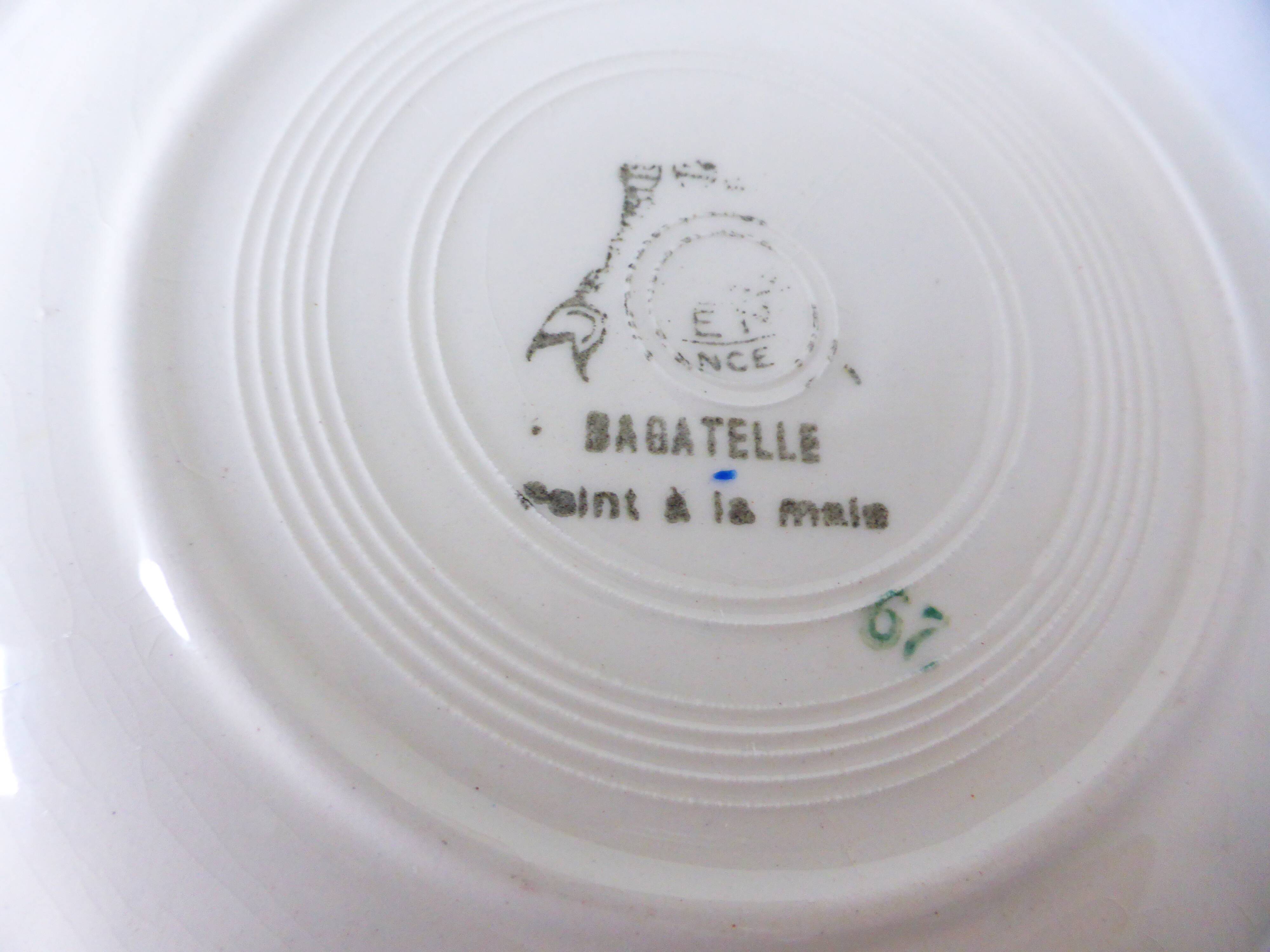 4 vintage Gien soup plates 210754