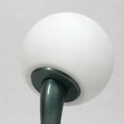 Large extraordinary 80s metal table lamp and opal glass shade
