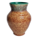 Vase en grès émaillé vert et brun moucheté – signé Accolay – 22 cm