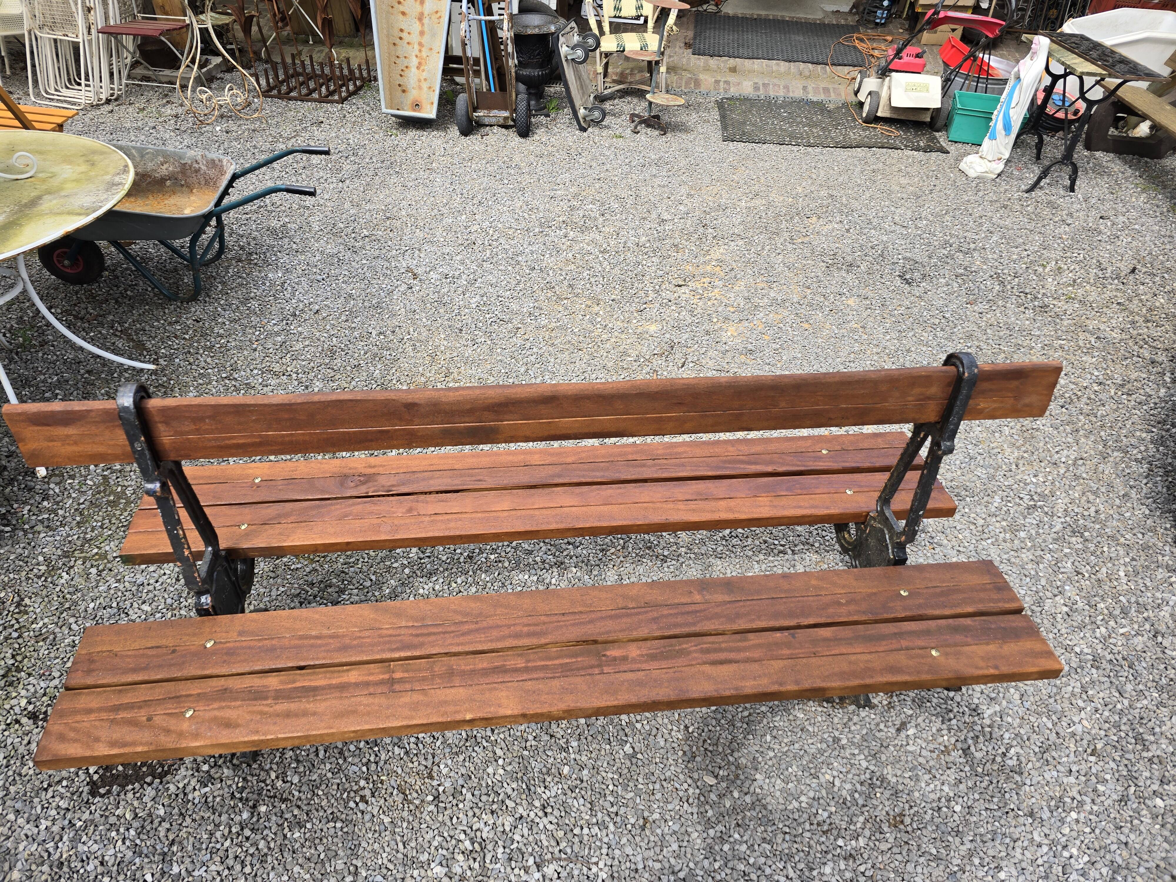 Public garden bench in the city of Paris