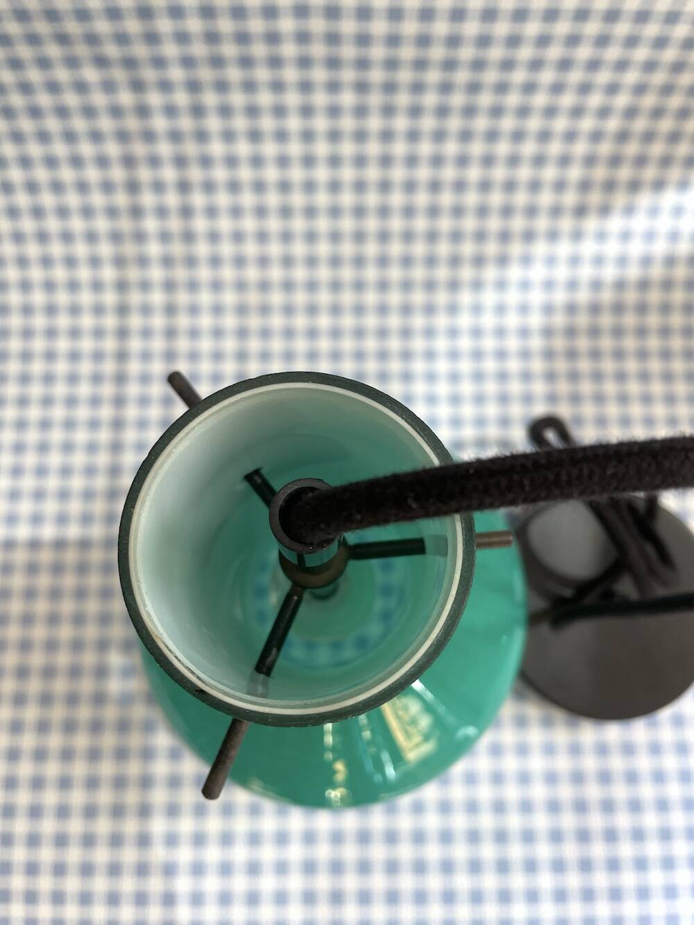 Suspension en opaline verte – Design rétro moderniste