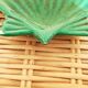 2 green ceramic scallops