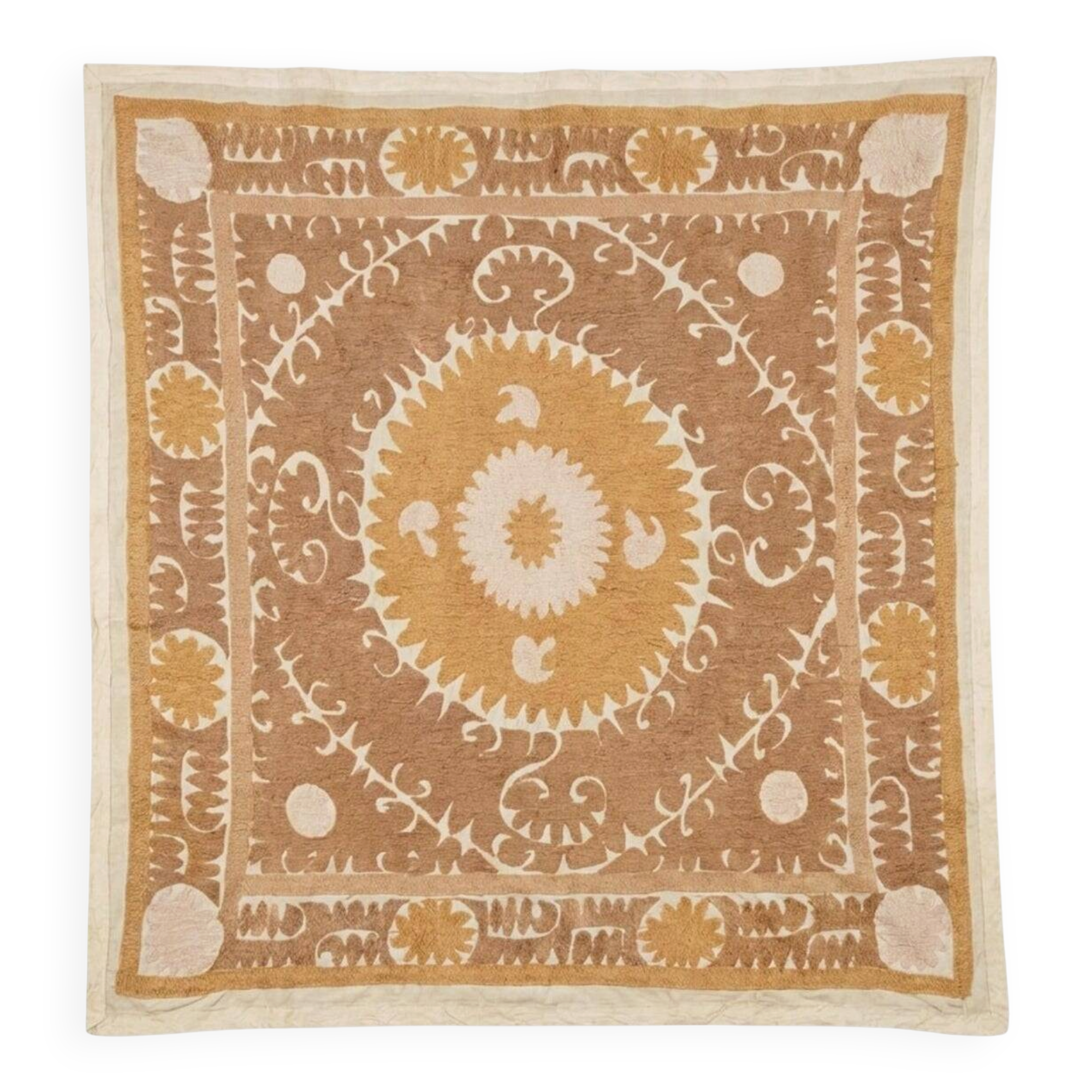 Vintage hand-embroidered tablecloth 139x144 cm