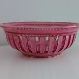 Vintage basket Pichon Uzès pink openwork with chopsticks