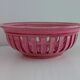 Vintage basket Pichon Uzès pink openwork with chopsticks