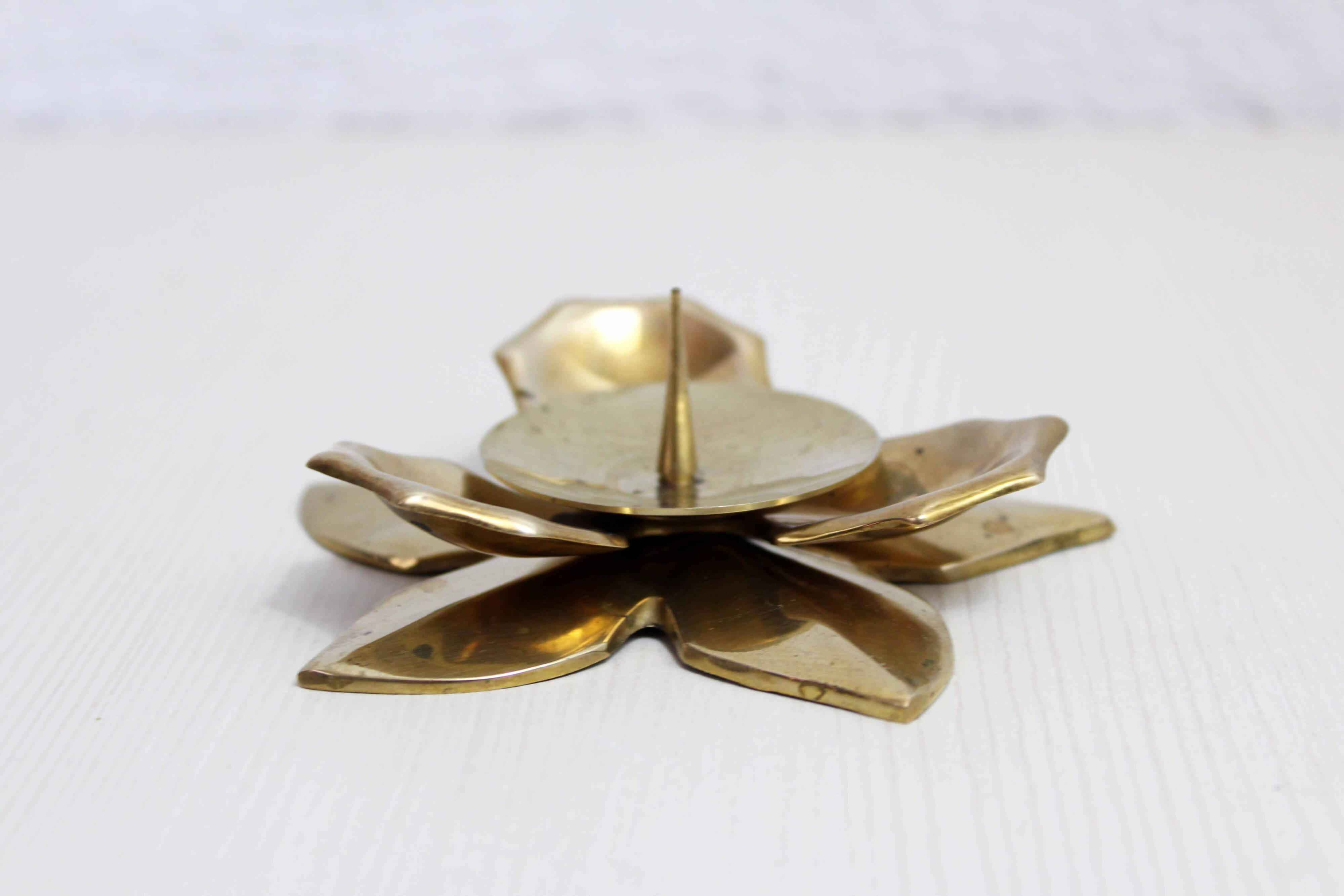 Brass flower candle holder