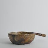 Textured Stoneware Bowl with Sculptural Handle, Handmade Studio Ceramic