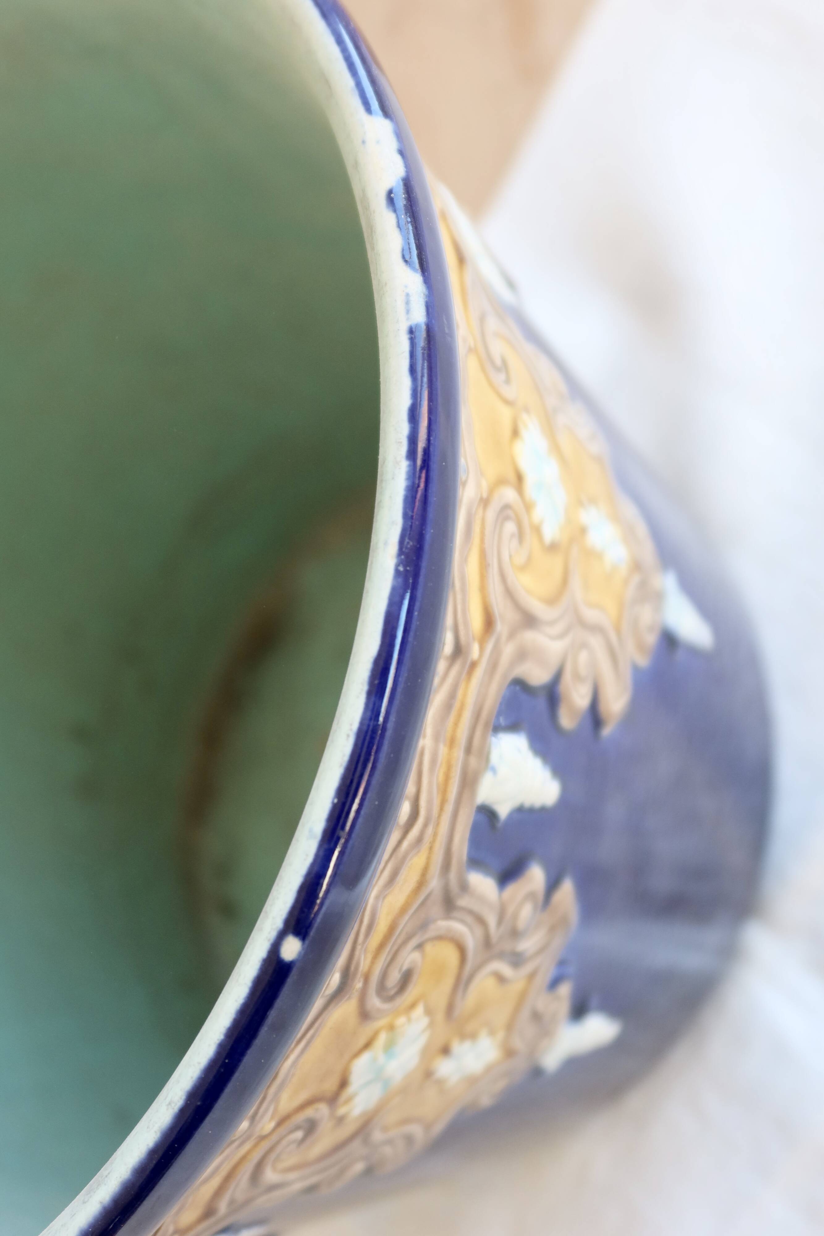 Antique cache-pot Gustave De Bruyn Fives-Lille - 19th century - Glazed ceramic