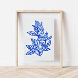 Linogravure originale - Fleur tropicale