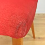 Vintage Steiner 60s chair, red, wood