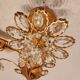 Set Hollywood Regency Wandlampe vergoldet Messing Swarovski-Kristalle Palwa