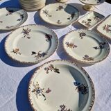 Clairefontaine earthenware plate and fruit bowl set, Saxe model
