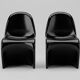 Set of 2 vintage design armchairs – Glossy black