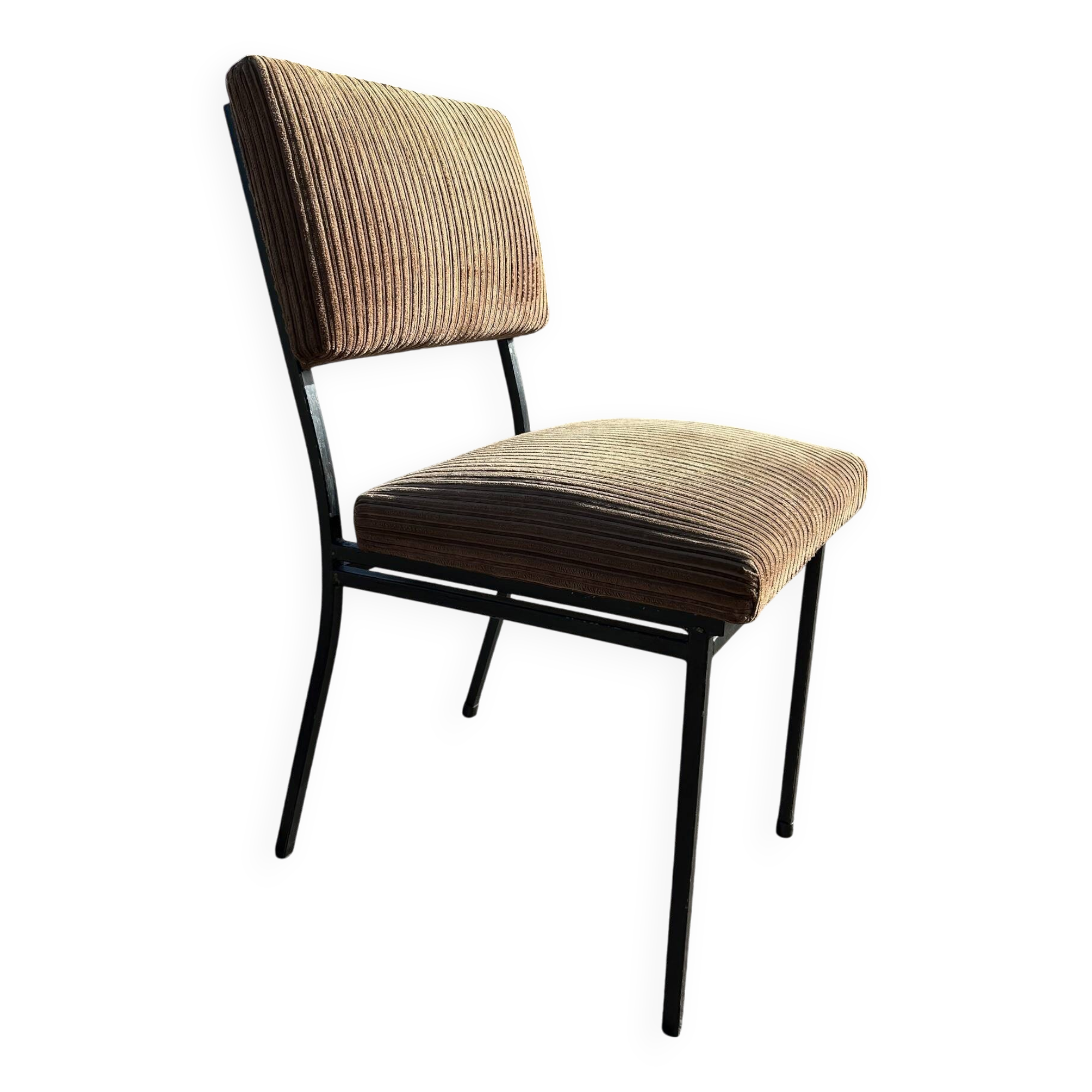 Vintage metal and velvet chair 1950