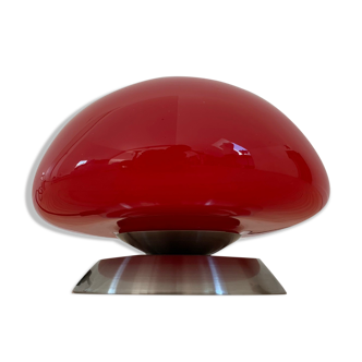 Vintage mushroom lamp in red opaline