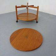 Danish Teak Bar Cart with Removable Tray, 1960s