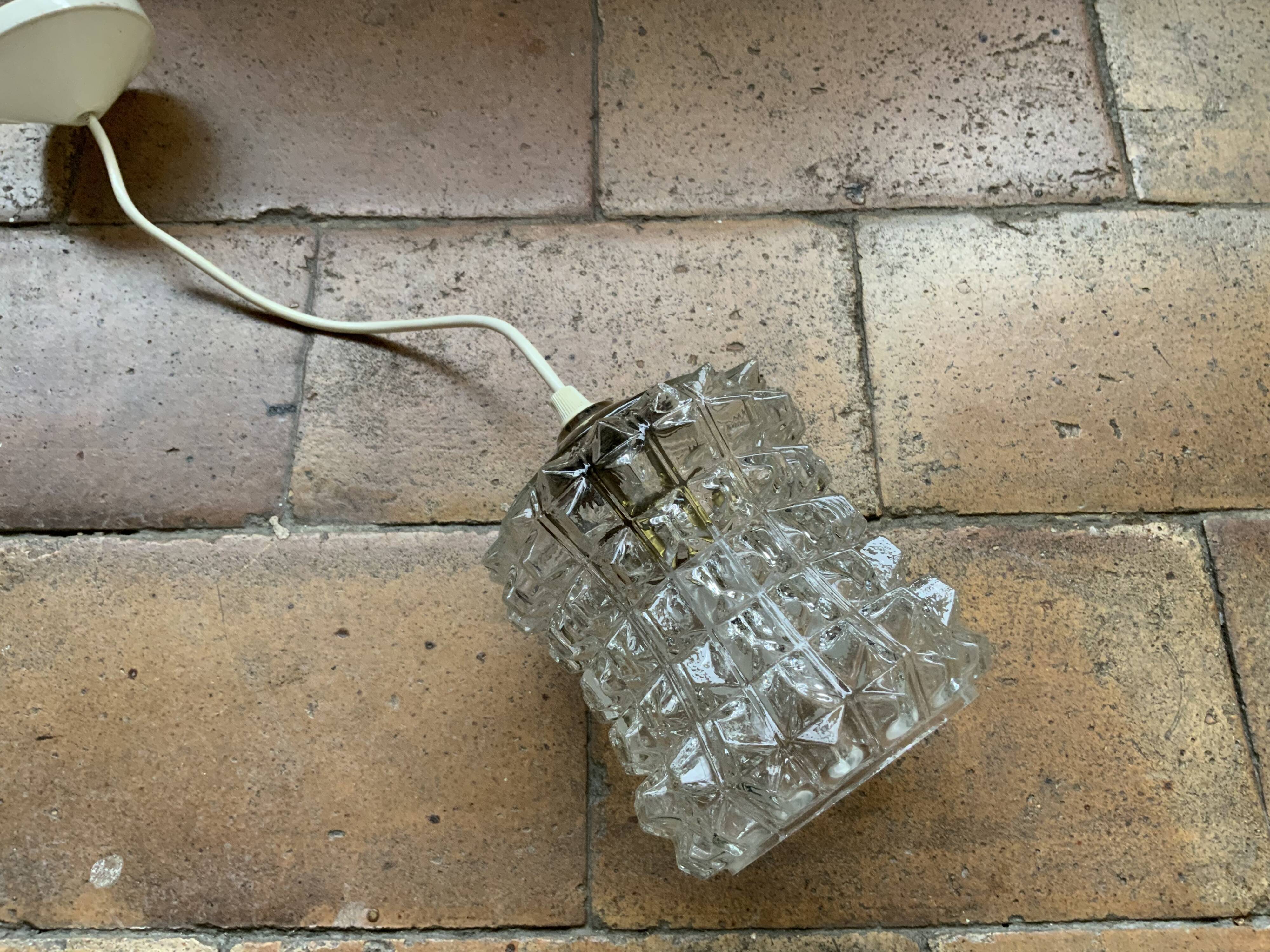 Vintage glass pendant lamp