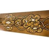 Vintage ceramic coffee table with a chrome frame.