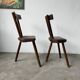 Pair of Savoyard tripod chairs, folk art, oak.