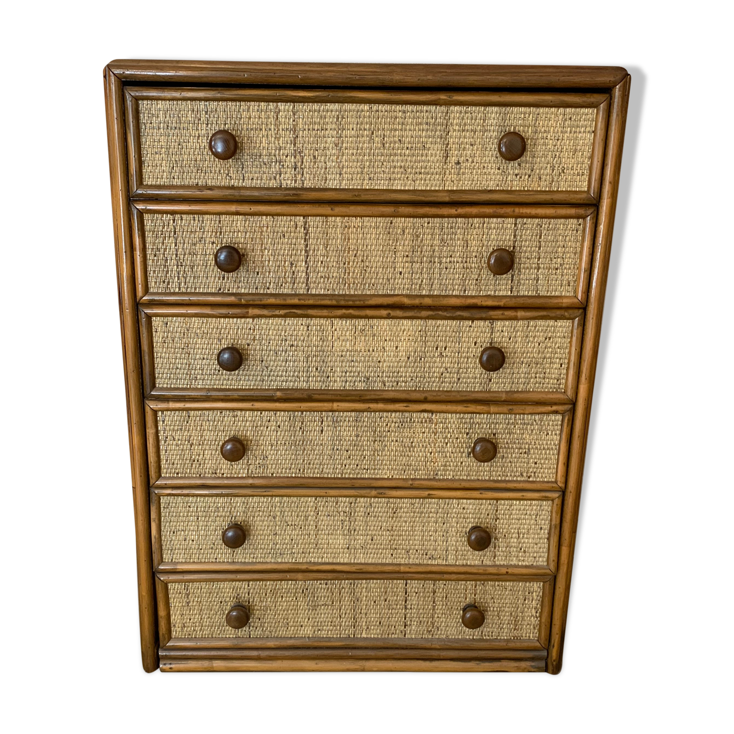 Maugrion, chest of drawers rattan  1960