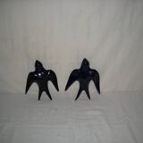 Pair of ceramic wall swallows