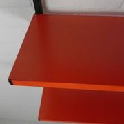 Tomado Holland - A. Dekker wall shelf, orange and black, 1970s