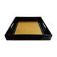 Plateau japonais en bois laqué noir décoré d'unze feuille d'or
