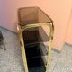 Vintage shelf in brass and smoked glass – Italian work, circa 1970
