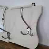 Coat hooks 4 aluminum hooks wall-mounted coat rack mirror vintage art deco old off-white