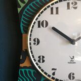 Vintage clock golden silent wall clock "Jaz black green ochre"