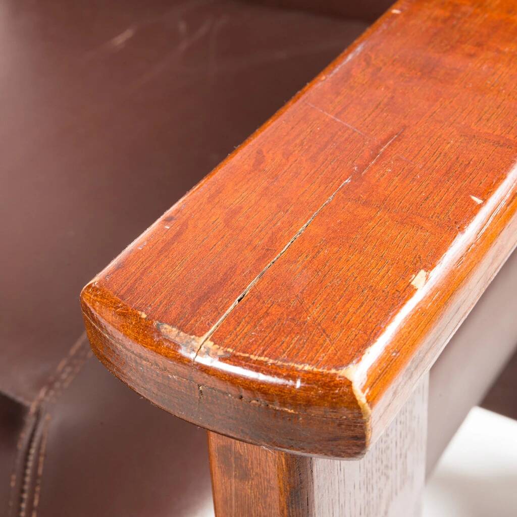 Wooden armchair with leather upholstery by Zbyněk Hřivnáč