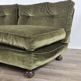 70s corner sofa in green fabric