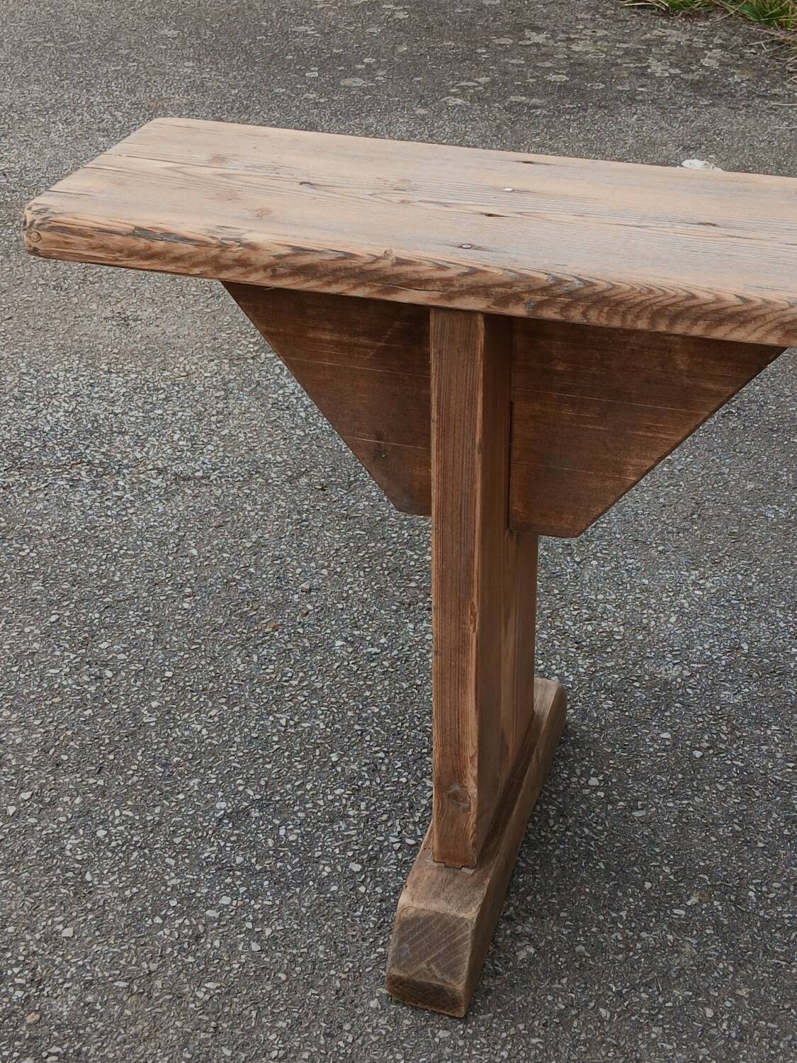 Antique pine farmhouse bench, 200 cm