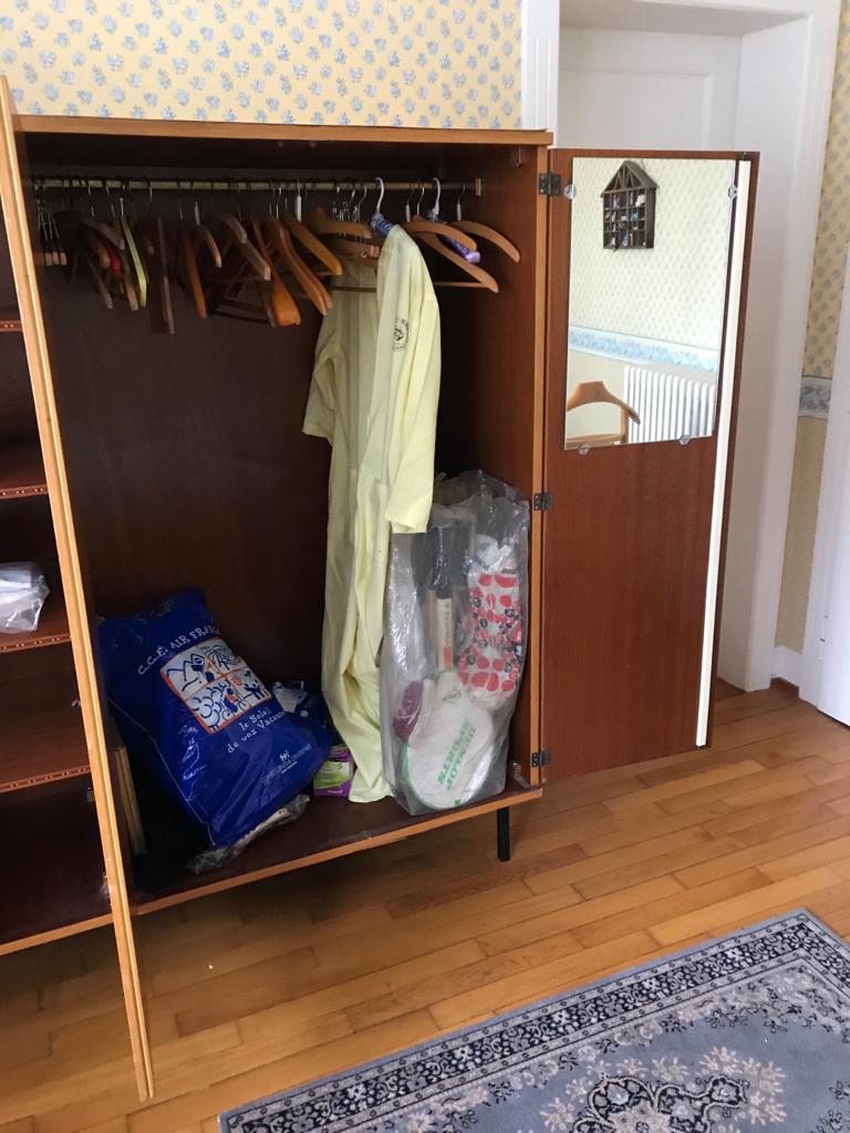 Vintage wardrobe veneer blond oak varnished