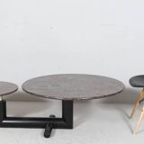 Sculptural coffee table in granite and wood, Italy 1980s.