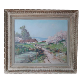Tableau pommiers en fleurs, Normandie