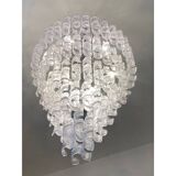 Transparent and White “Ricci” Murano Glass Chandelier